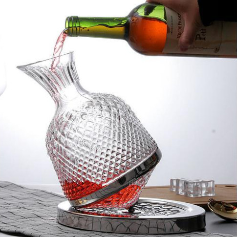 Decanter Rượu Vang - Bình Thở Rượu Vang Đế Xoay MS 044