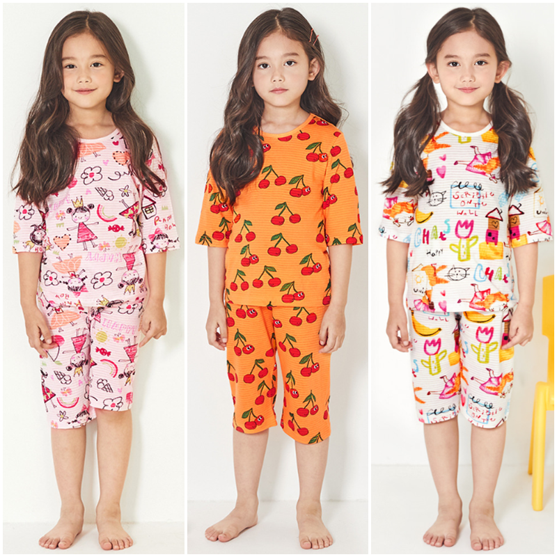 Nơi bán Bộ đồ lửng quần áo ngủ bé gái Unifriend Hàn Quốc U003 hình hoạt hình cho bé 1-10 tuổi