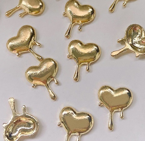 Charm trái tim tan chảy | lava love | phụ kiện kim loại trang trí móng