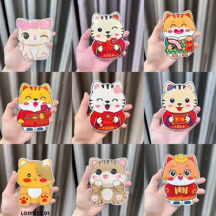 10 Cái bao lì xì Chibi mèo thần tài 2023