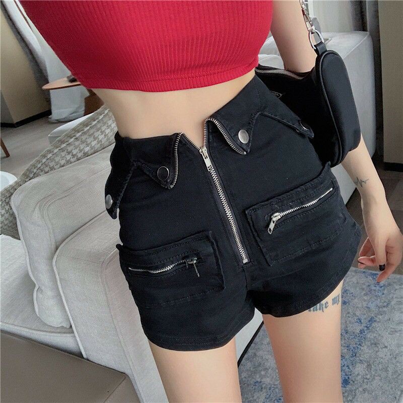 Quần kaki lưng cao phối dây kéo