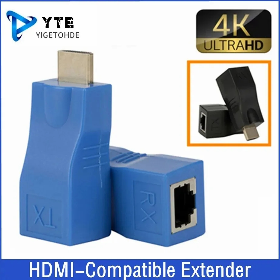 Thiết bị chia sẻ hình ảnh đầu ghi camera lên máy chiếu ở khoảng cách 30M (HDMI to LAN RJ45)