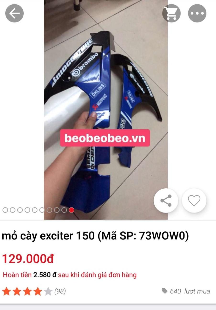 mỏ cày exciter 150 đen xanh