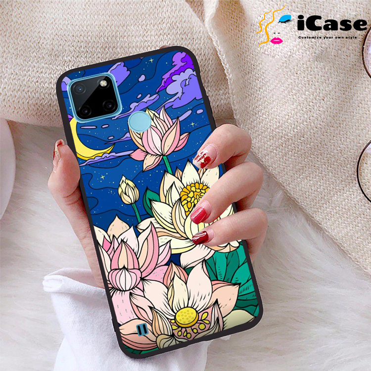Ốp lưng realme c21y viền dẻo tpu bst sen