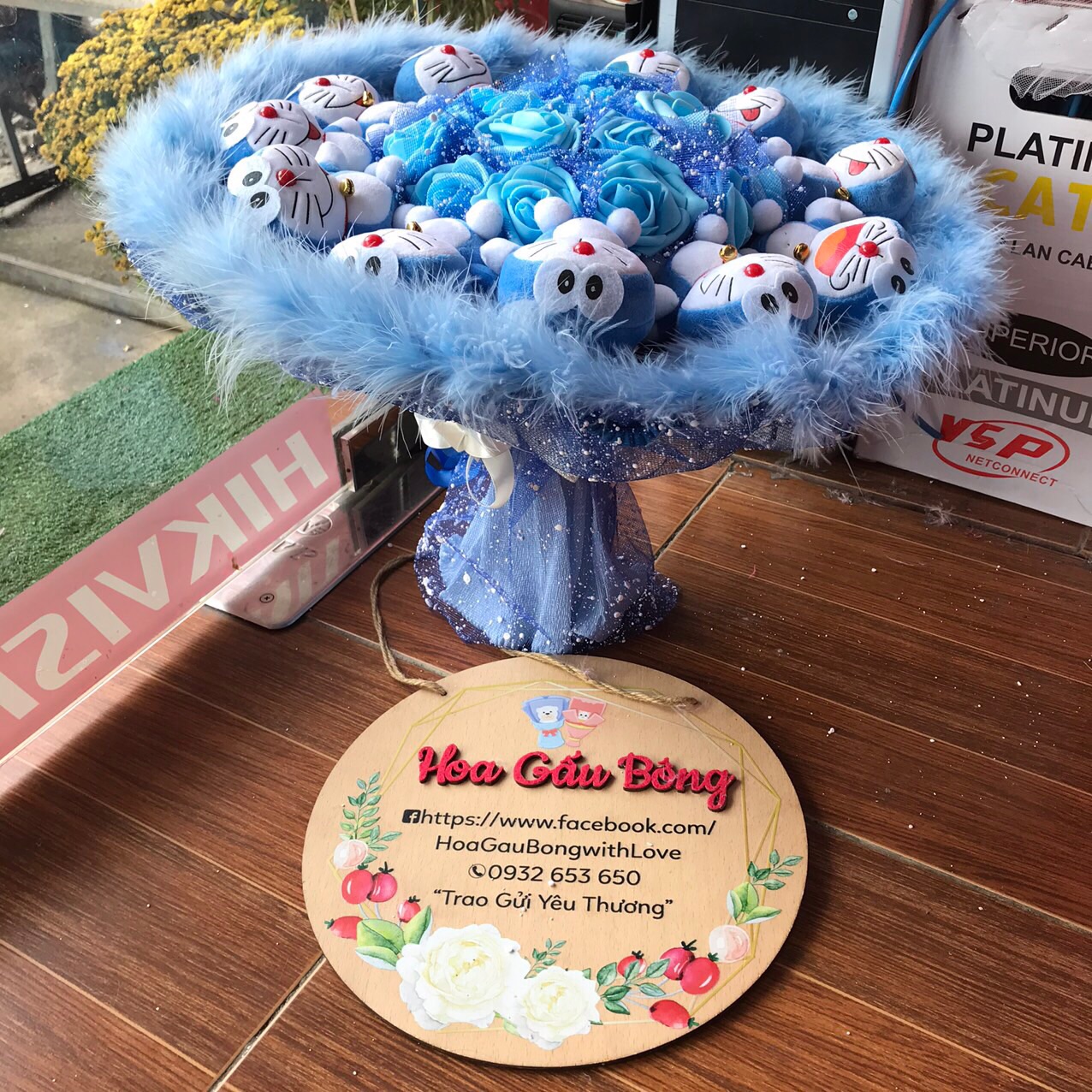 Bouquet teddy bear đôreamon rose gift