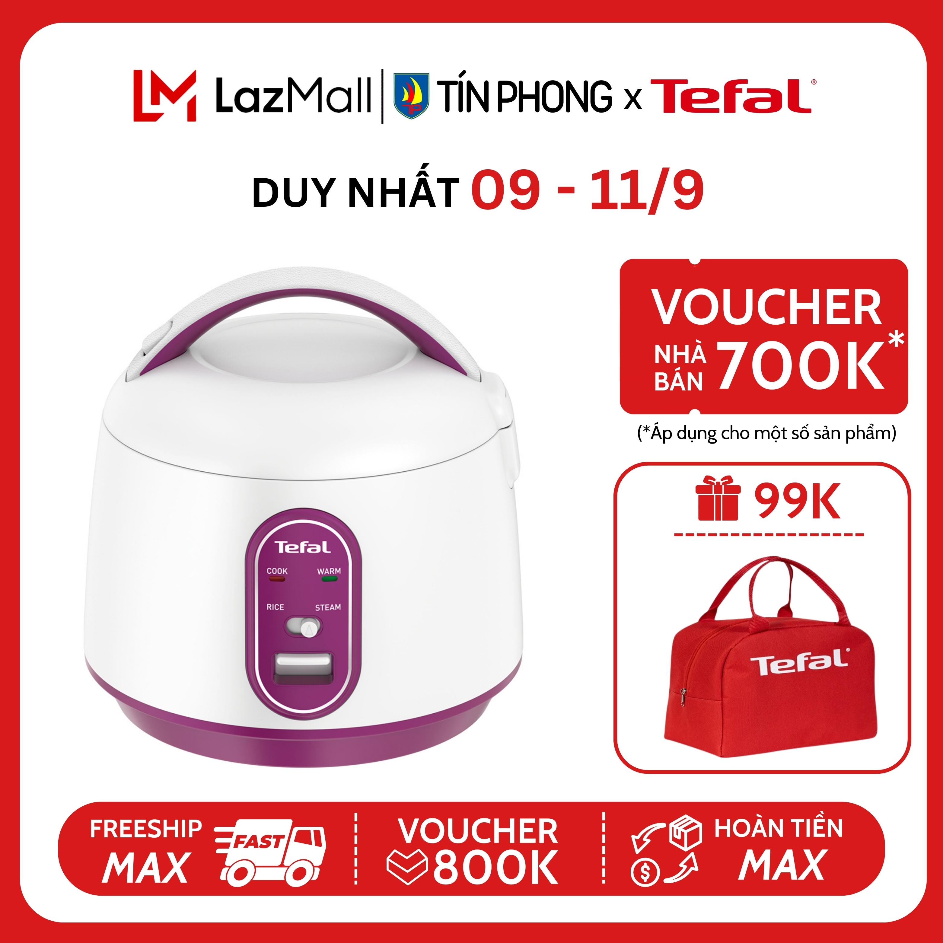 [Giao Hỏa tốc -2H] Nồi cơm điện cơ mini, nồi cơm điện Tefal RK224168 - 0.7L, 300W - lòng nồi 4 lớp, giữ ấm 5 tiếng, bảo hành 2 năm chính hãng