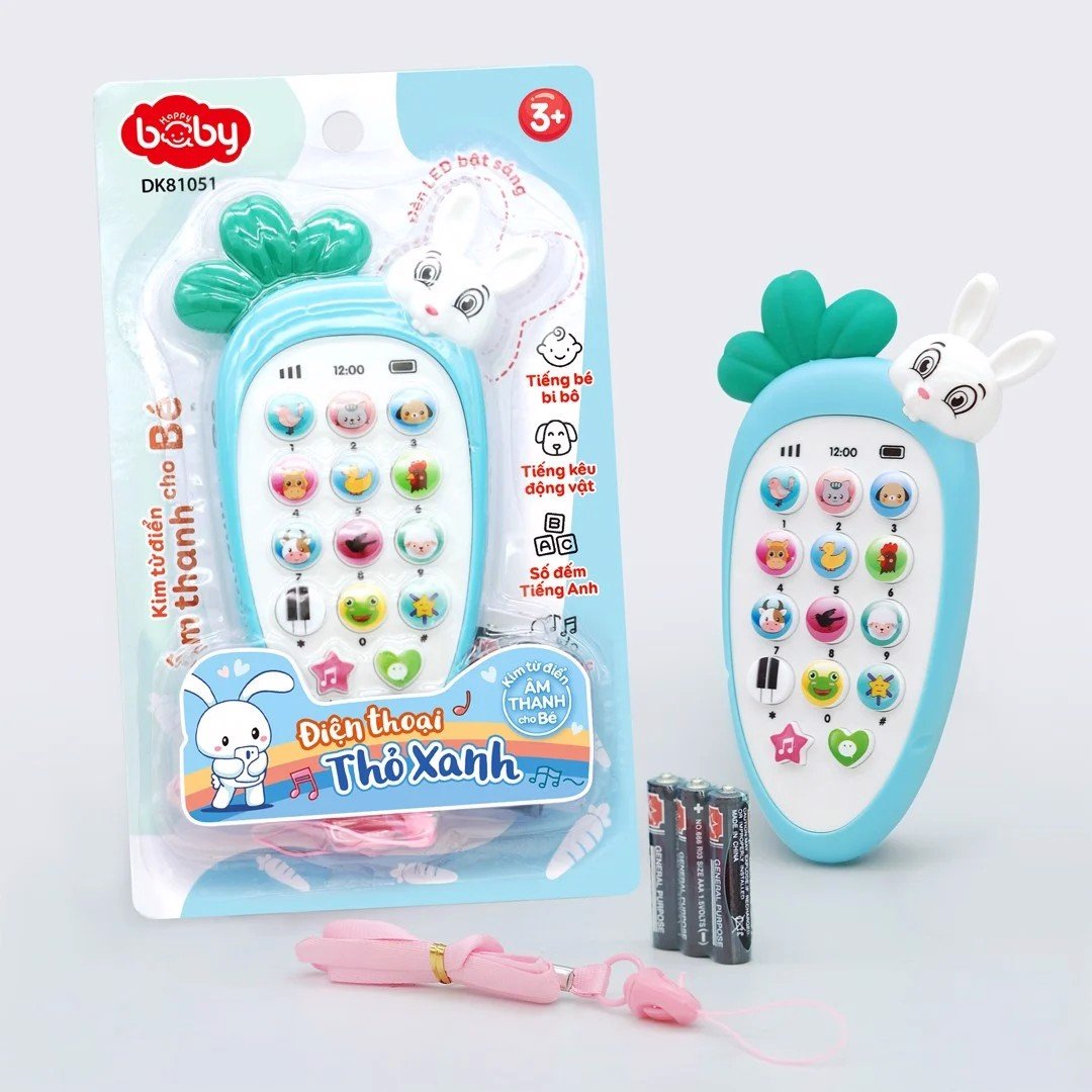 Đồ chơi duka điện thoại thỏ xanh dk81051