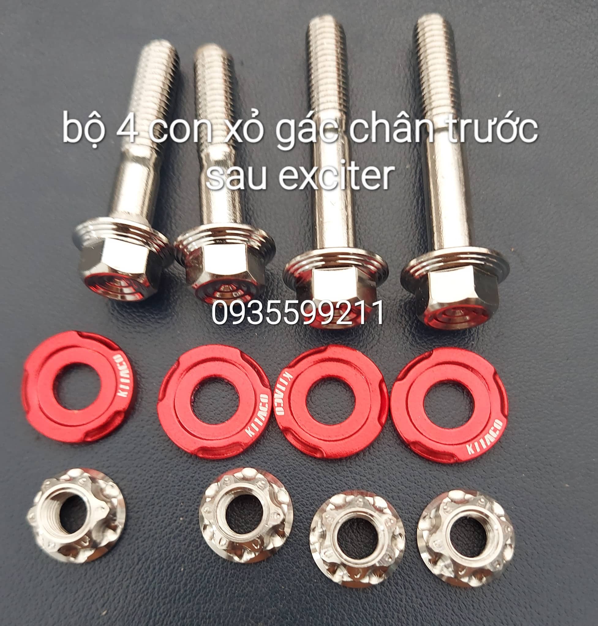 Ốc Salaya bộ 4 con ốc tán long đền xỏ gác chân exciter full bộ trước và sau