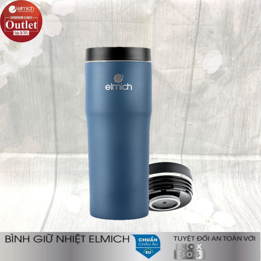 Cốc giữ nhiệt inox 304 Elmich EL-8013OL (Dung tích 480ml - Mầu Xanh - Giữ Nóng 8h, Giữ Lạnh 12h)