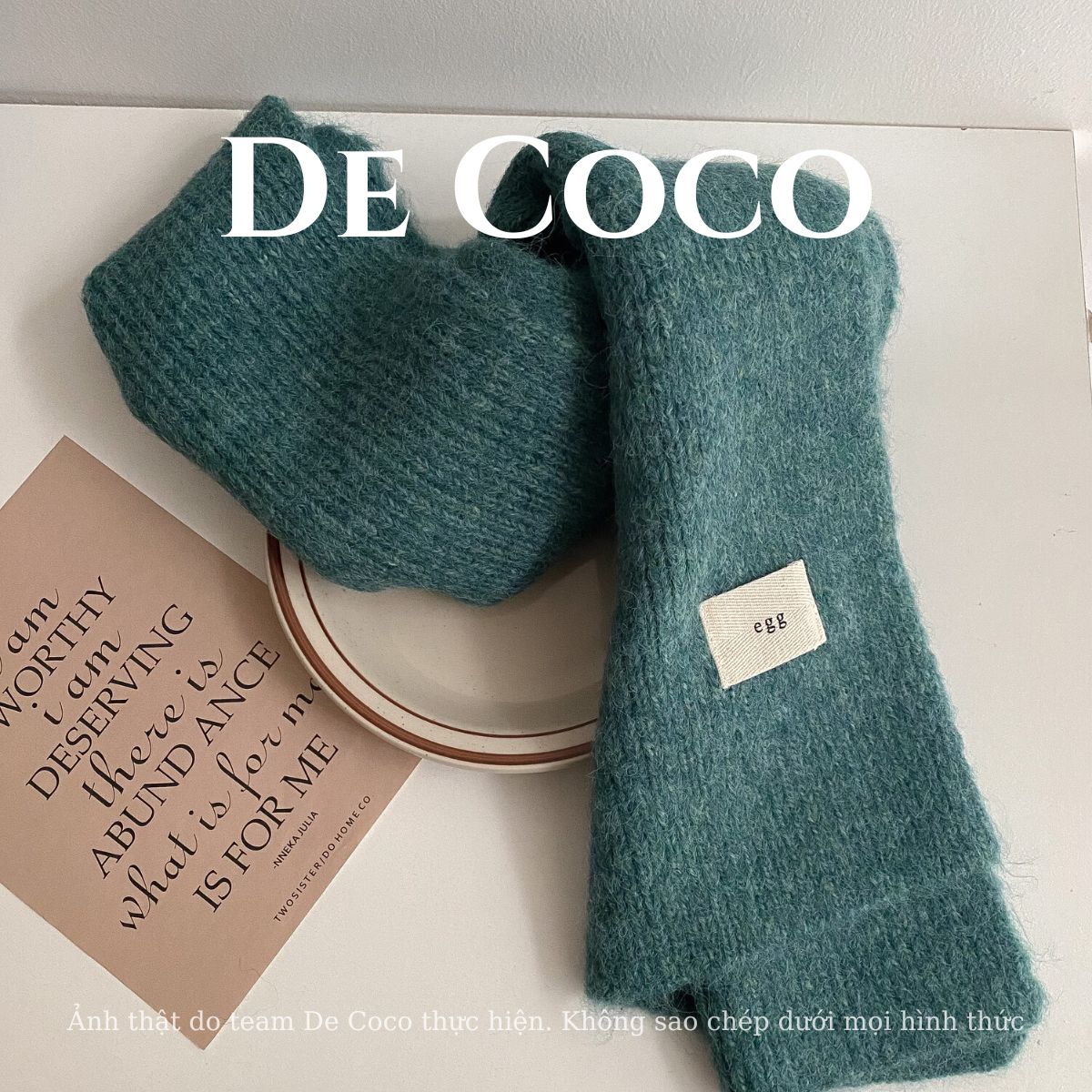Khăn len mùa đông, khăn len mịn lông bông xù De coco
