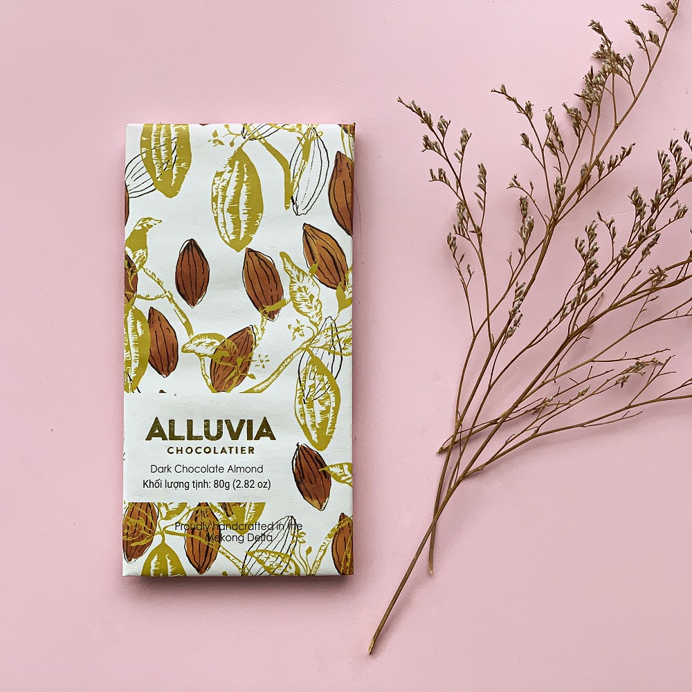 Sô cô la đen Alluvia Hạnh Nhân 80g