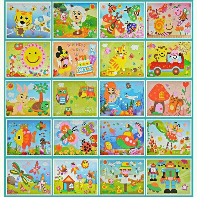 10 Tranh dán xốp khổ a4