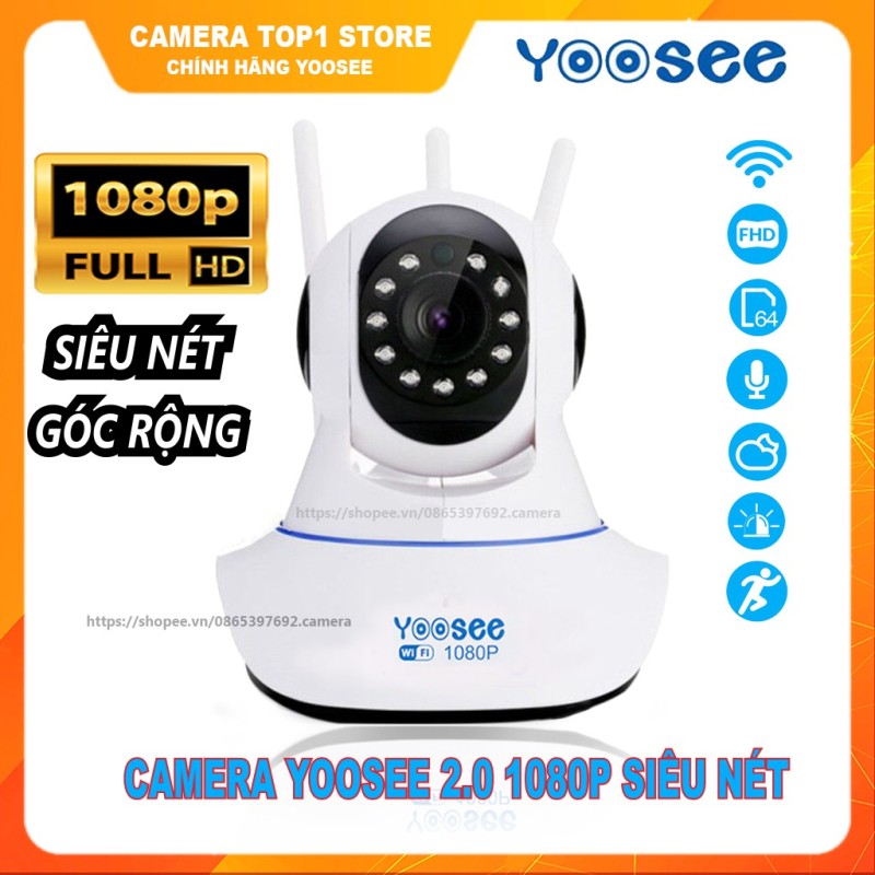 [Góc Rộng] Camera Ip YooSee 3 Râu Full HD 2.0Mpx 1080p Tiếng Việt Mới