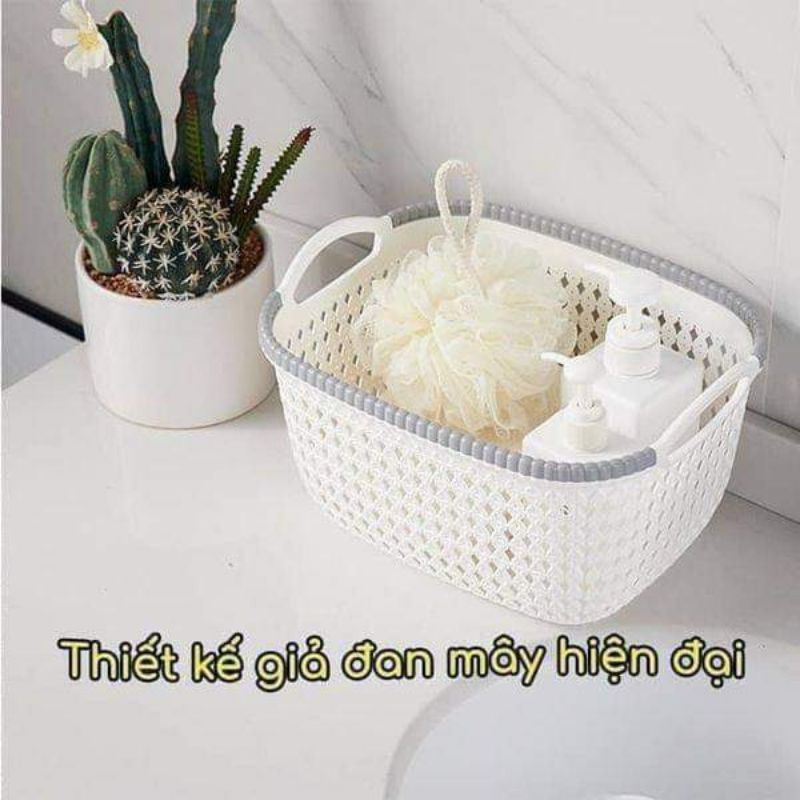 GIỎ NHỰA GIẢ MÂY ĐA NĂNG HÀNG VIỆT NHẬT