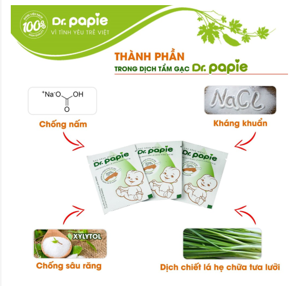 Gạc Rơ Lưỡi Vệ Sinh Răng Miệng Cho Bé Dr Papie