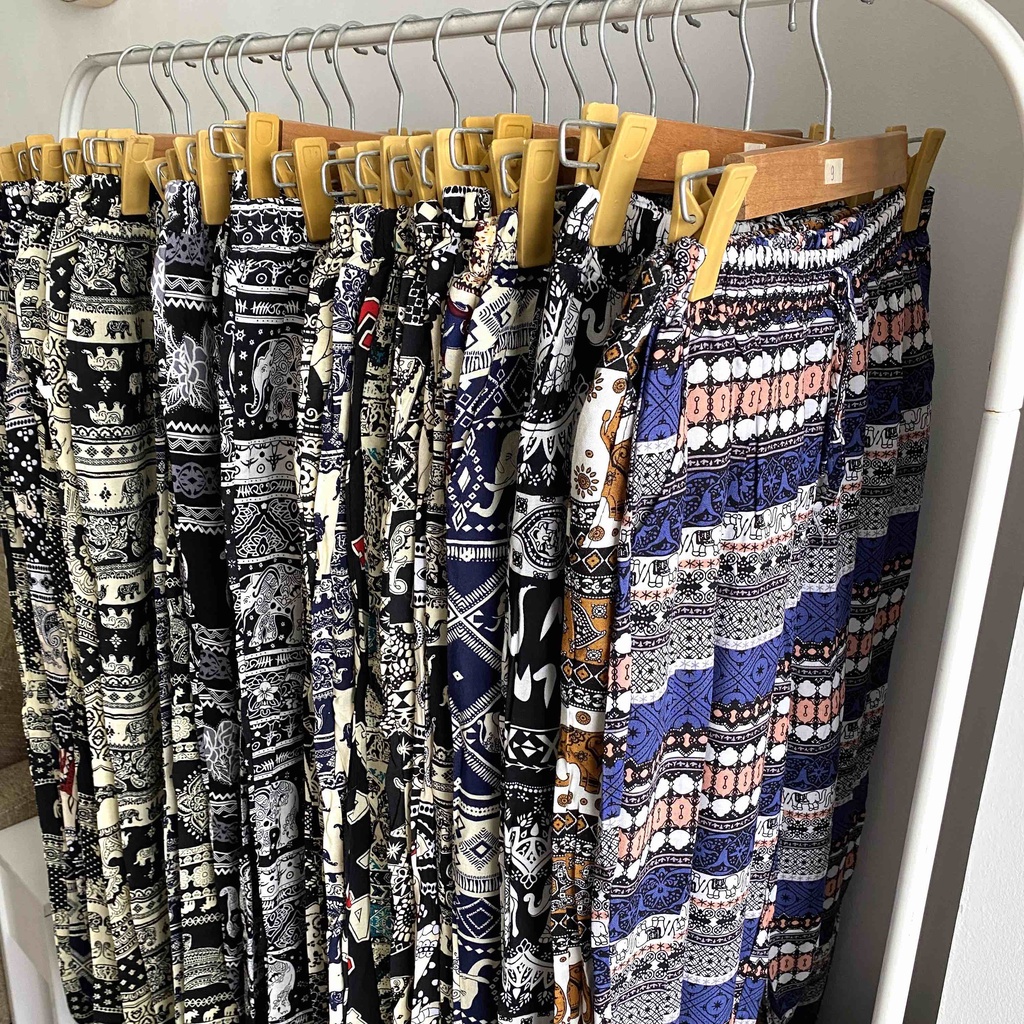 Quần lanh dài thổ cẩm (size 45-50kg)