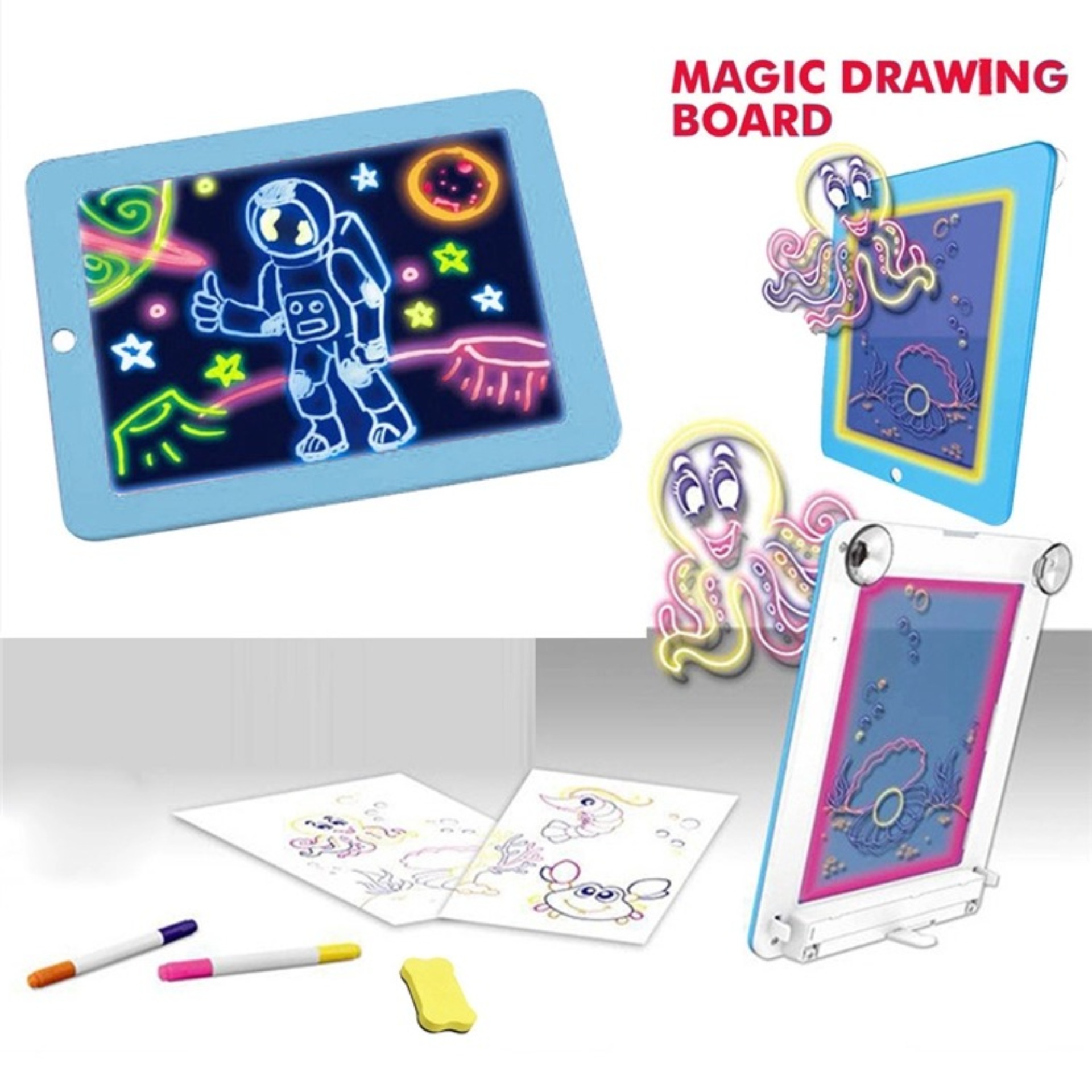 Bảng vẽ Magic Pad 3d đèn led dành cho bé