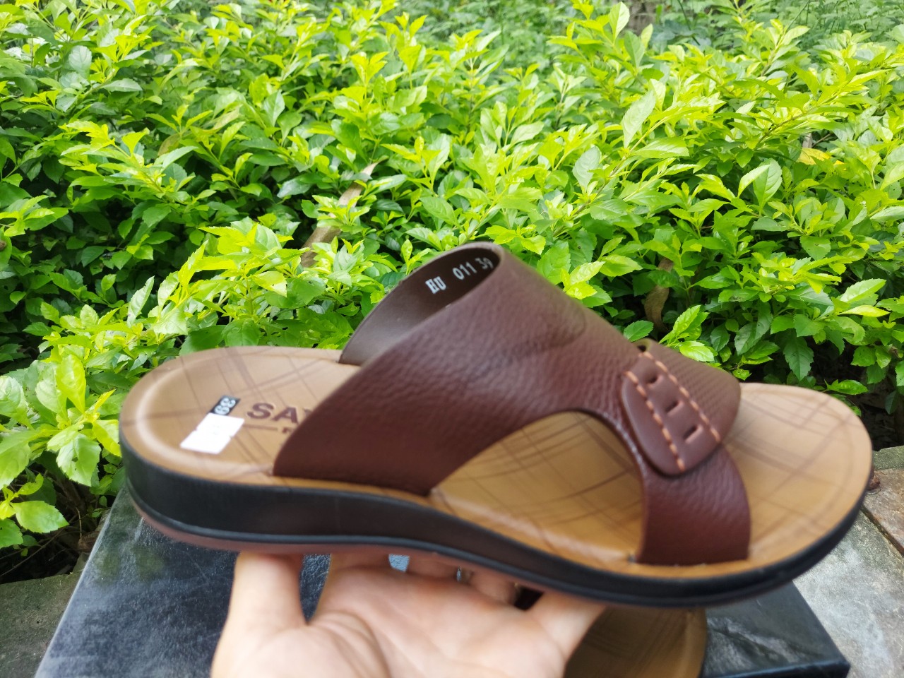 Dép xăng đan da bò mềm đế cao 4cm