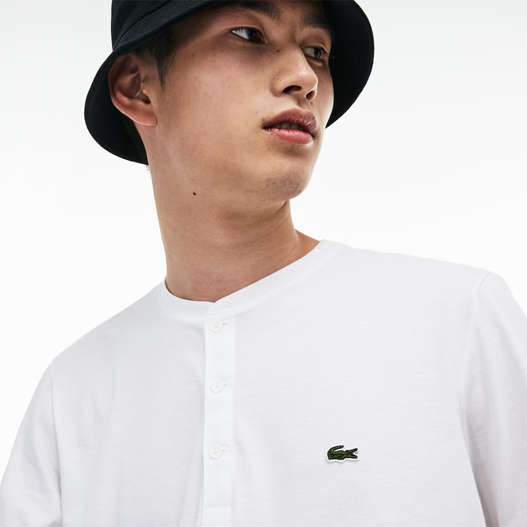 [FreeshipMAX] Áo Lacoste Henley Neck T-Shirt – Trắng