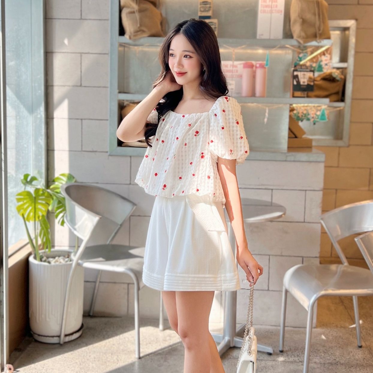 Voucher siêu sale 15% OLV - Áo Sue Fleur Top