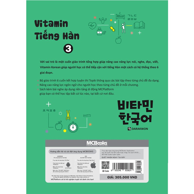 [HCM]Sách - Vitamin tiếng Hàn 3 + tặng kèm ring ring