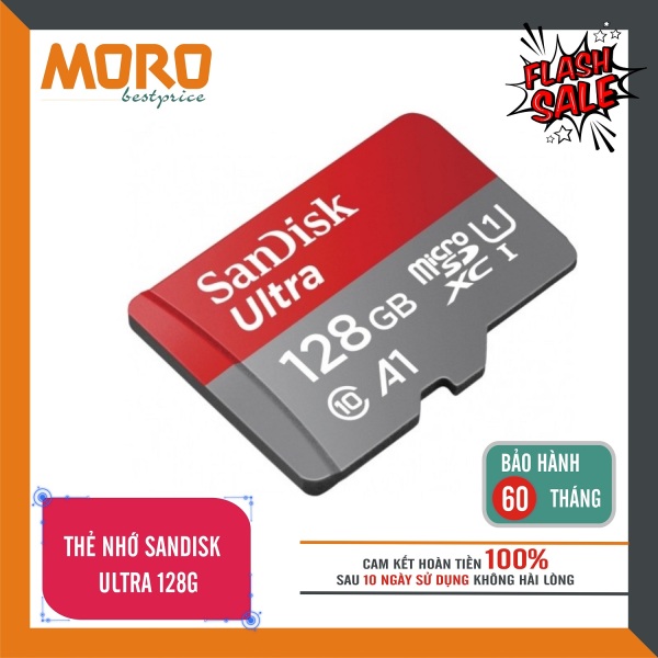 Thẻ Nhớ MicroSDHC SanDisk Ultra 128GB - Nhập khẩu - bảo hành 5 năm