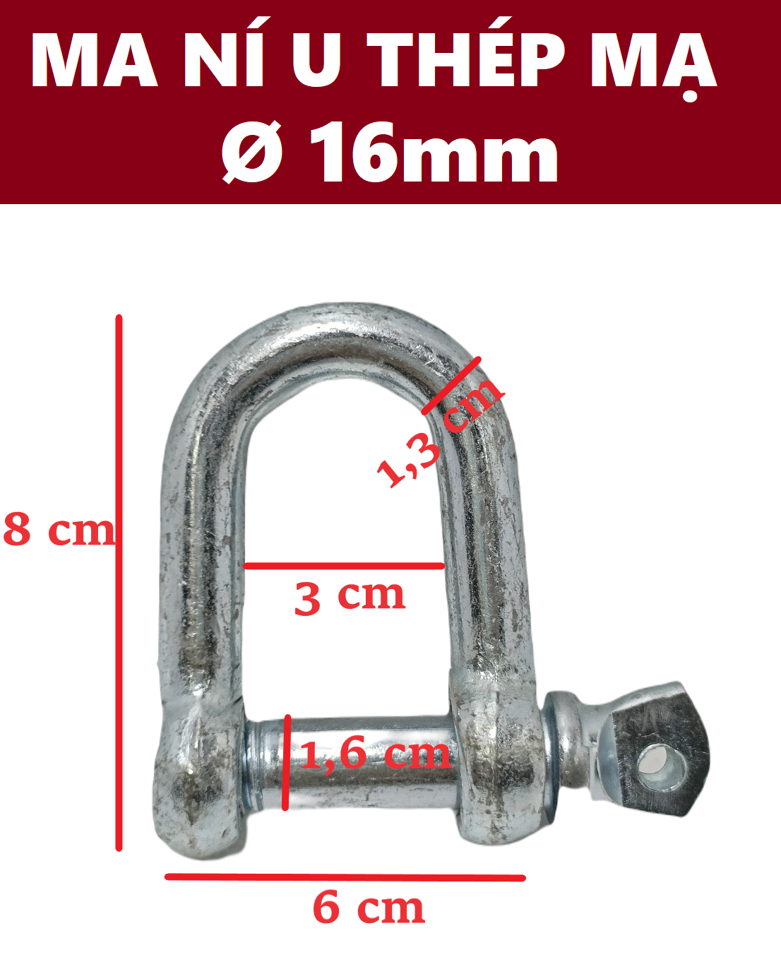 Ma ní chữ U [ Ø 16mm ]