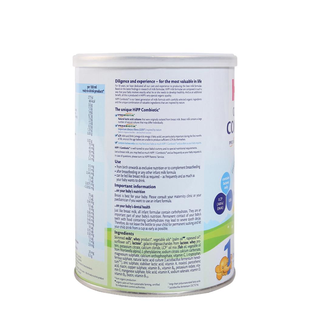 Sữa Bột HiPP Organic Combiotic 1 - Hộp 350g (Cho trẻ từ 0-6 tháng tuổi)