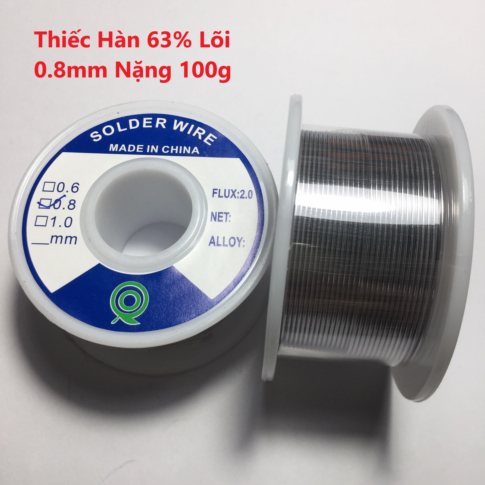 Thiếc hàn 63% lõi 0.8mm nặng 50g, 100g - chất lượng cao, mối hàn đẹp, thiếc túi asahi hàng xịn