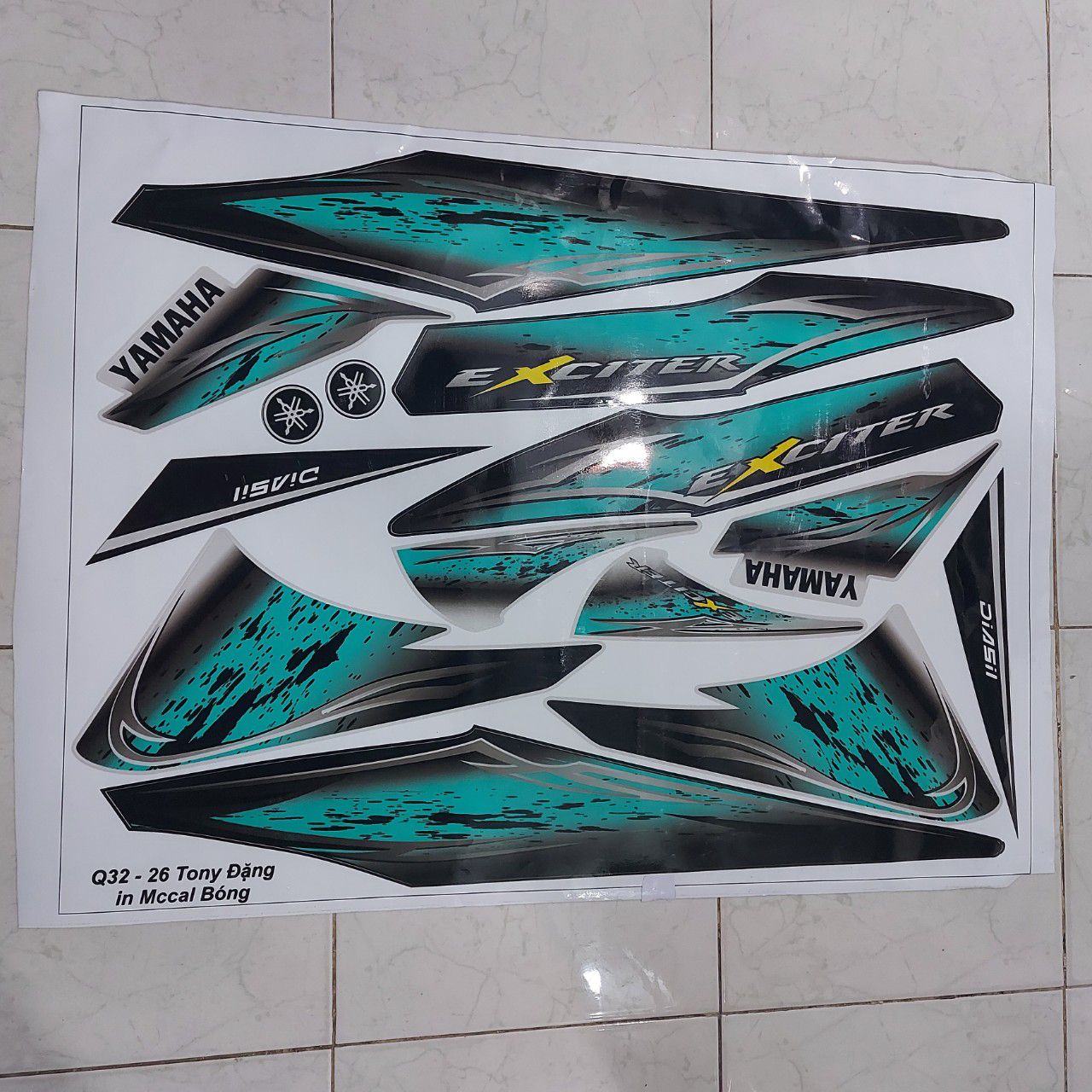 Tem rời exciter 2010 dán cho xe đen full