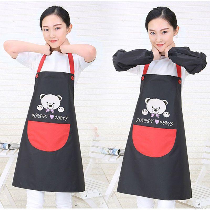Tạp dề vải chống thấm họa tiết gấu