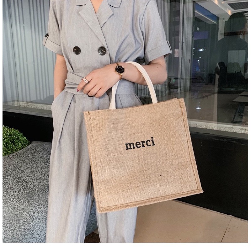 Túi cói Merci phong cách Vintage