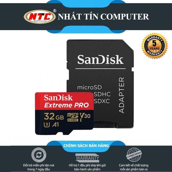[HCM]Thẻ nhớ MicroSDHC Sandisk Extreme Pro 32GB 667X A1 V30 UHS-I U3 100MB/s (Đen) - Nhất Tín Computer