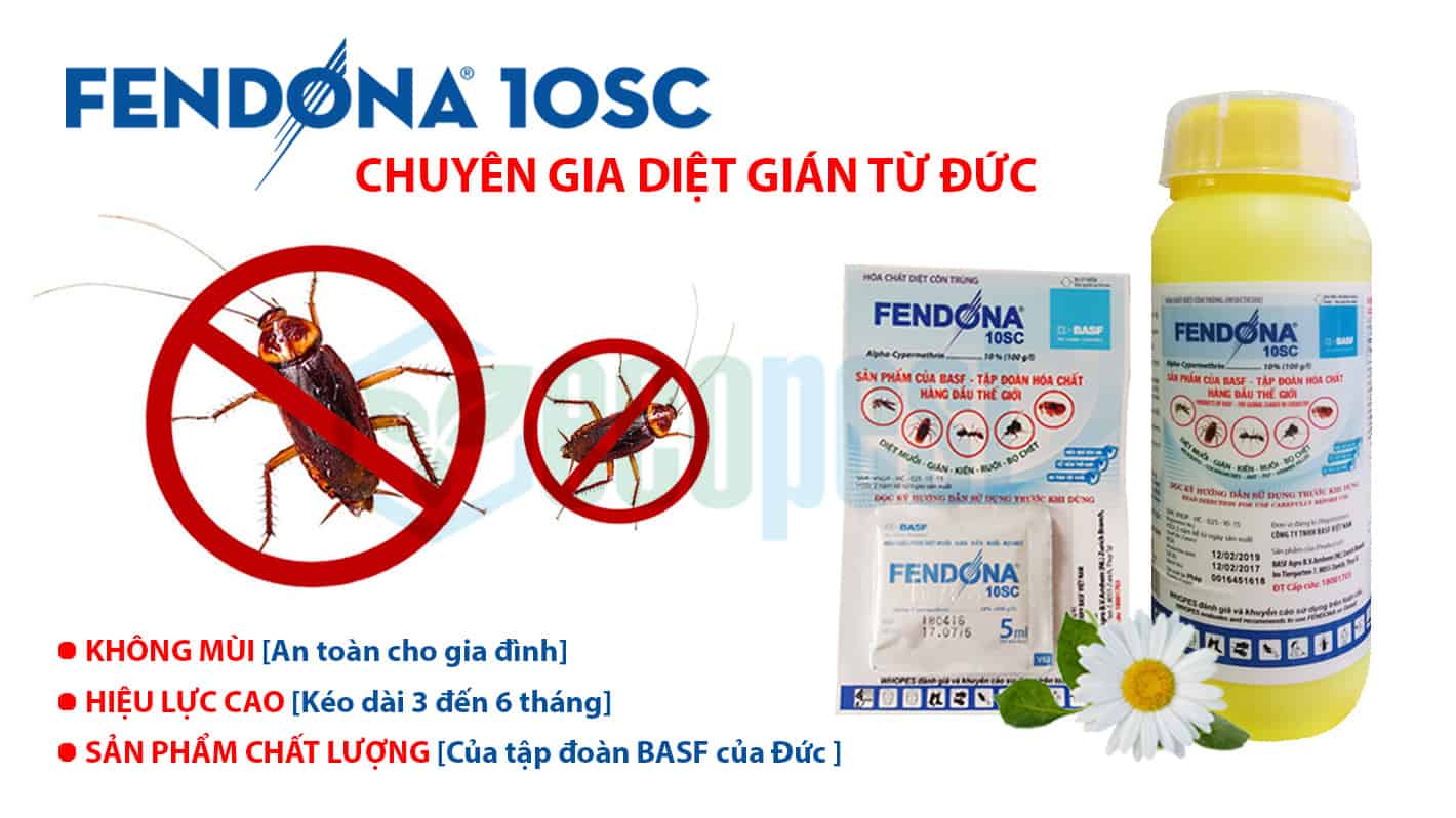 Fendona 10SC chai 50ml - Diệt muỗi, gián, ruồi, kiến, bọ chét - Fendona 10SC - SẢN PHẨM Y TẾ AN TOÀN VỚI CON NGƯỜI