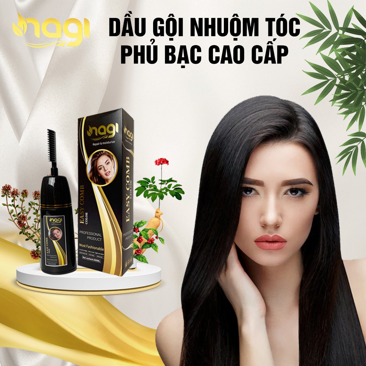 Dầu Gội Nhuộm Tóc Phủ Bạc Thảo Dược M.PROS 25ml - Tặng Kèm Bao Tay Nilon -  ĐEN/ NÂU - Giá Sendo khuyến mãi: 19,000đ - Mua ngay! - Tư vấn mua