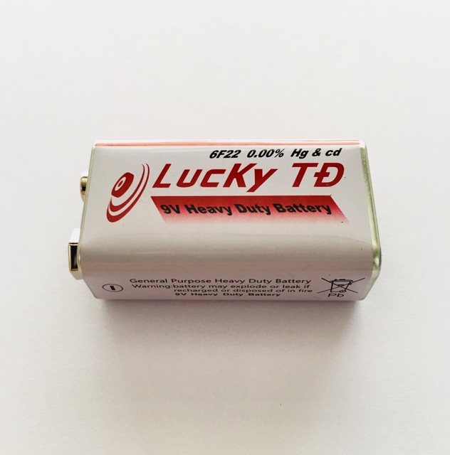 Pin 9V hãng Lucky - Pin vuông 9V (Sỉ Inbox - Cực rẻ)