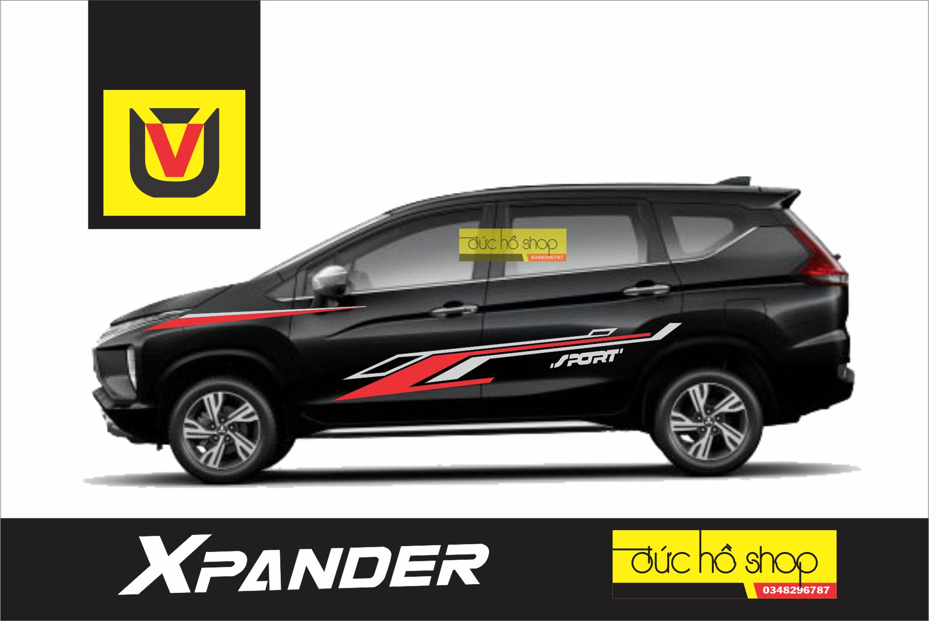 Tem xe Mitsubishi Xpander xe màu đen