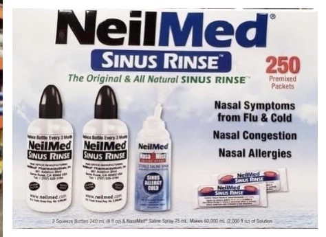 Combo Bộ nước muối rửa mũi NeilMed Sinus Ríne (2 bình, 1 xịt, 250 gói)