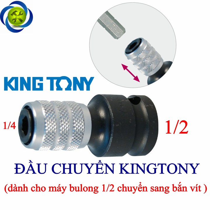 Đầu chuyển bulong sang đầu gắn vít 1/4 Kingtony 414A08S