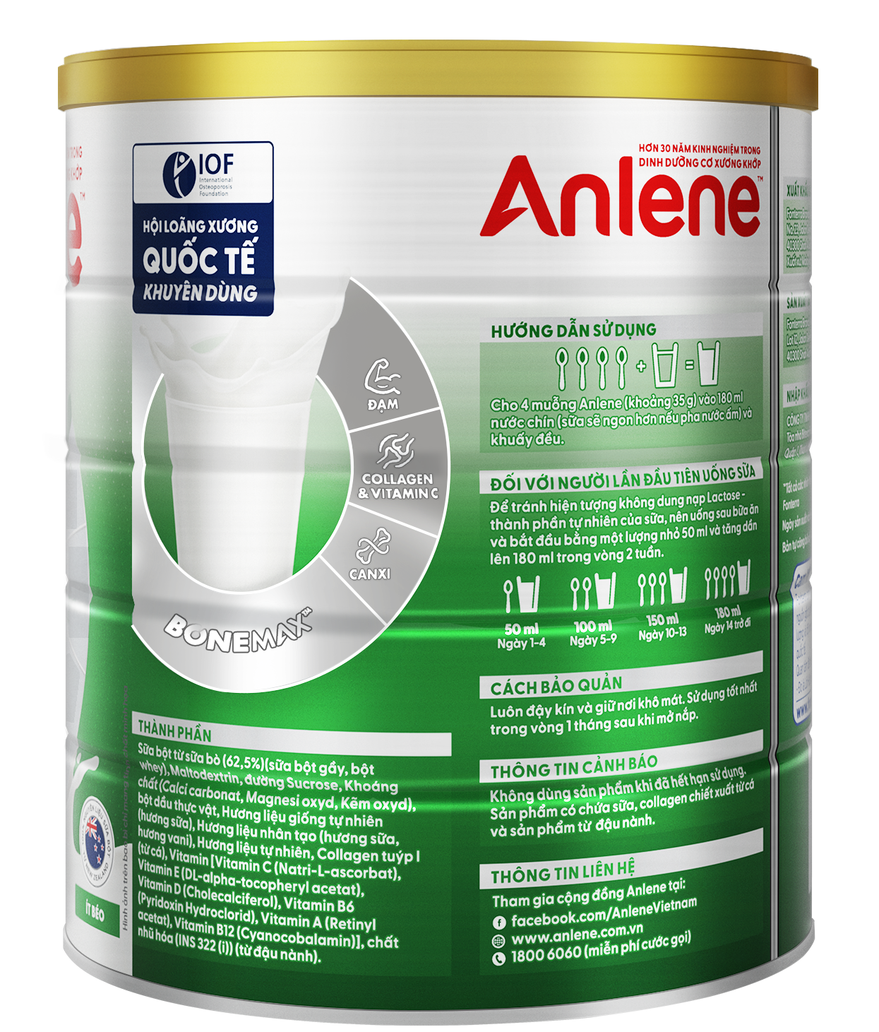 [up to 16% Off up to 175K for Orders from 800K][Freeship 0Vnd Nationwide] Combo of 2 Anlene Vanilla Flavored Powdered Milk 800g