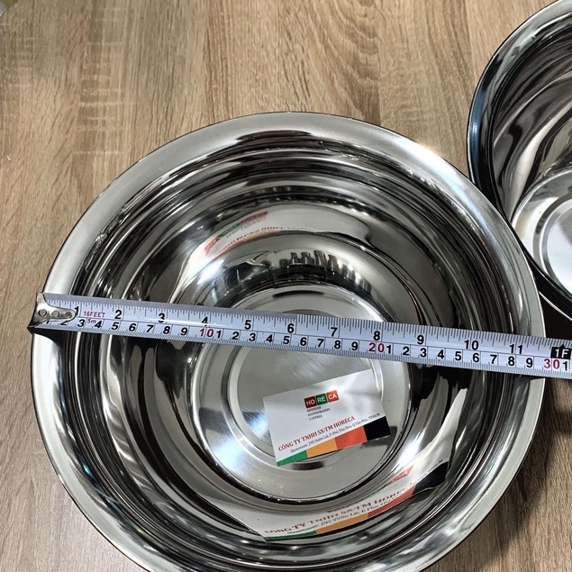 Thố (thau) trộn bột INOX cao cấp - hình bầu - nhiều size