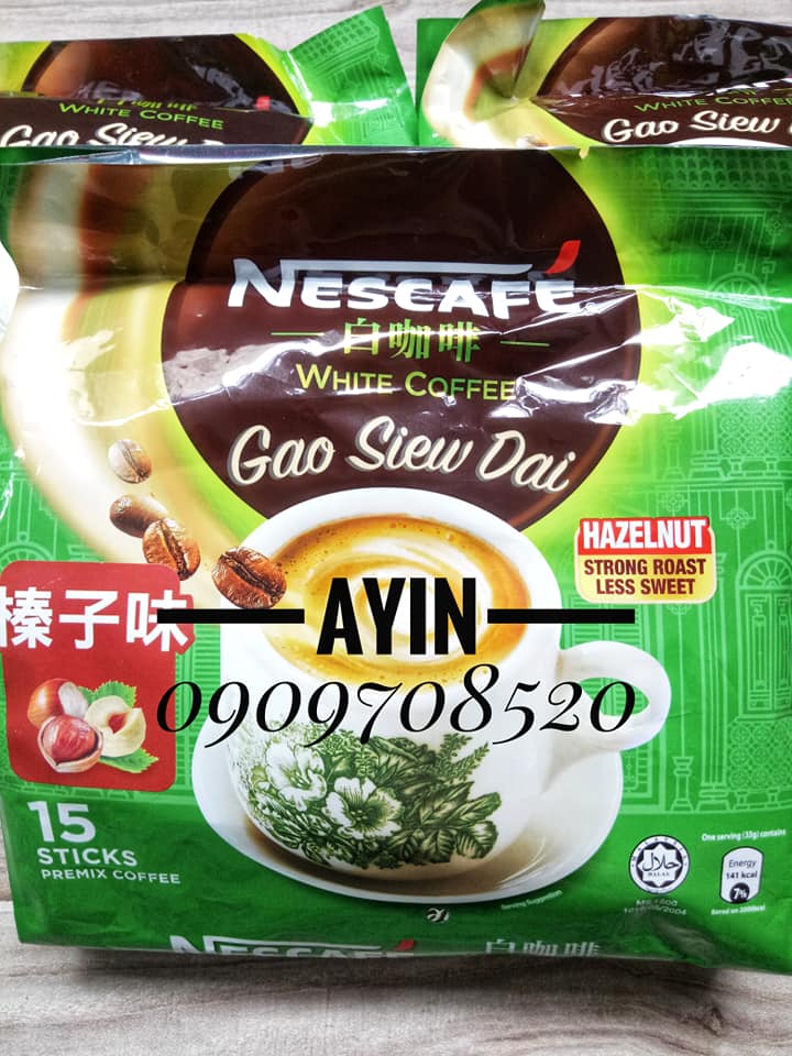 (HSD:31/08/2025) Cà Phê Trắng Nescafé Gao Siew Dai Hazelnut - Vị Hạt Dẻ