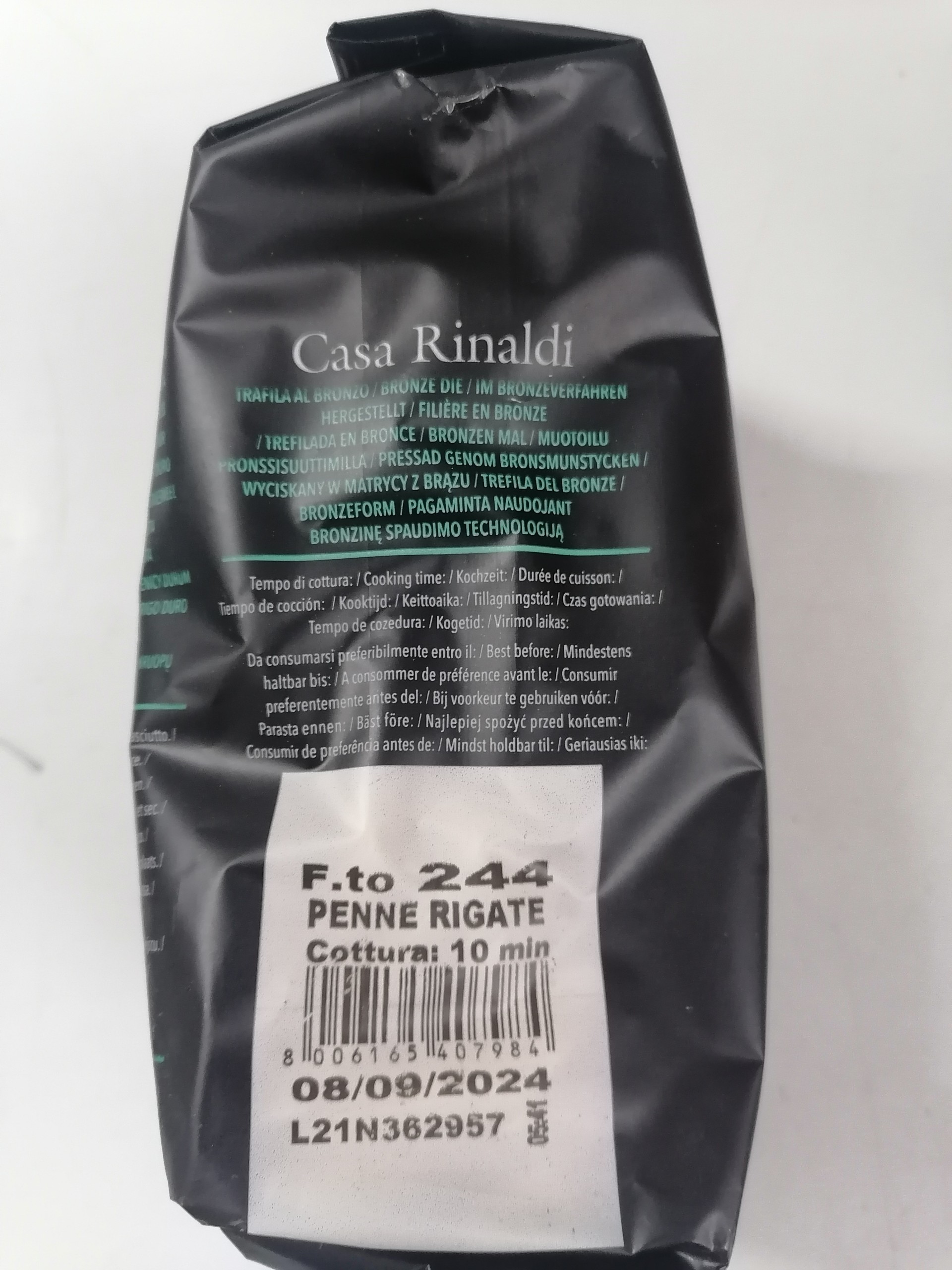 [500g - PENNE] NUI Ý DẠNG ỐNG [Italia] CASA RINALDI Penne Rigate Pasta (nvt-hk)