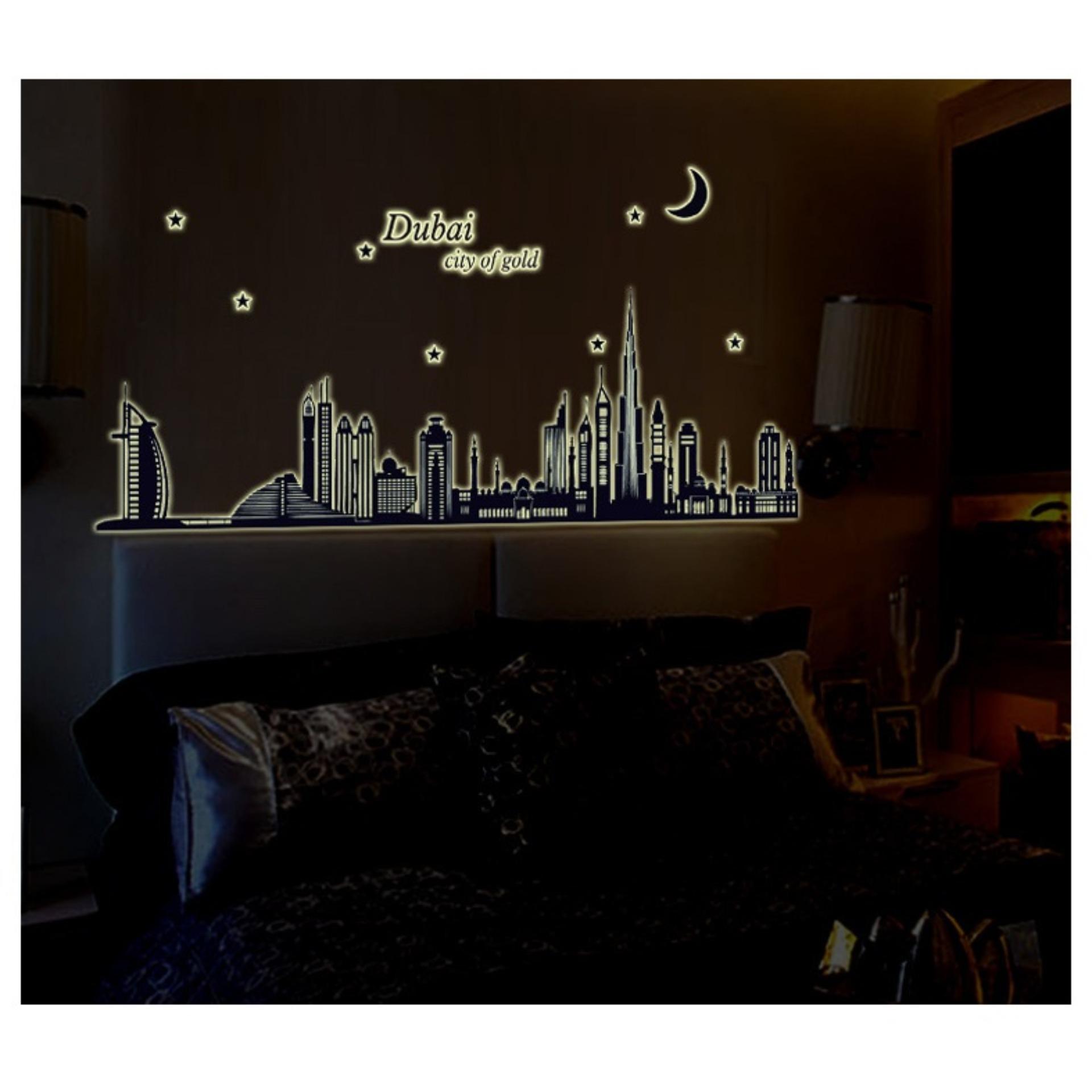[HCM]Decal dán tường Dạ quang Dubai dạ quang siêu nét DDQ001 (55 x 165 cm)