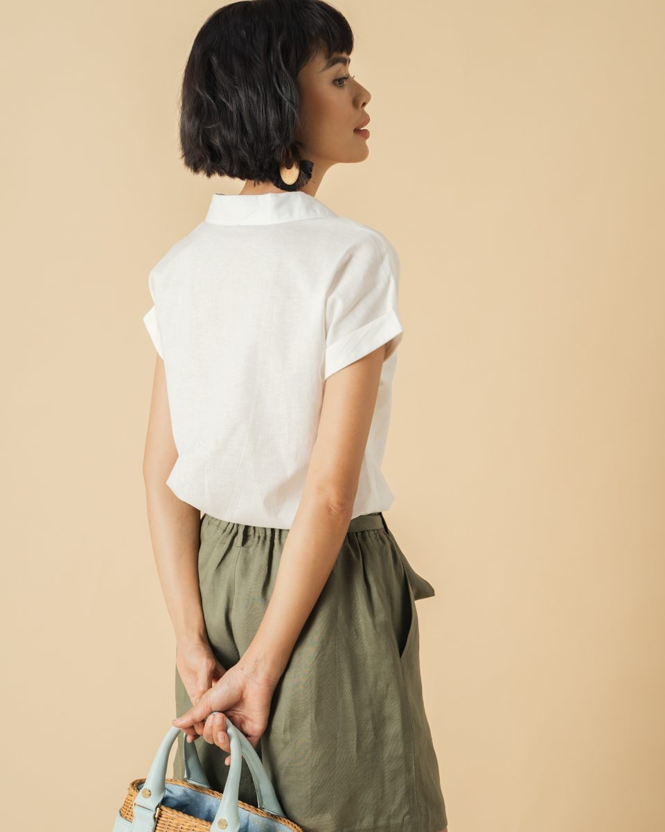 Áo Sơ Mi Linen Trắng Becoming Discover SMW430-T