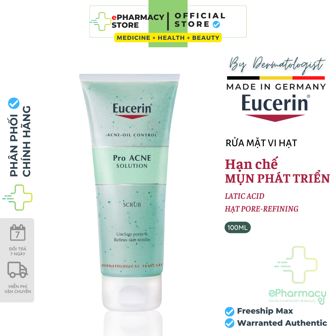 Tẩy tế bào chết Eucerin - Eucerin ProAcne Scrub loại bỏ da chết siêu hiệu quả