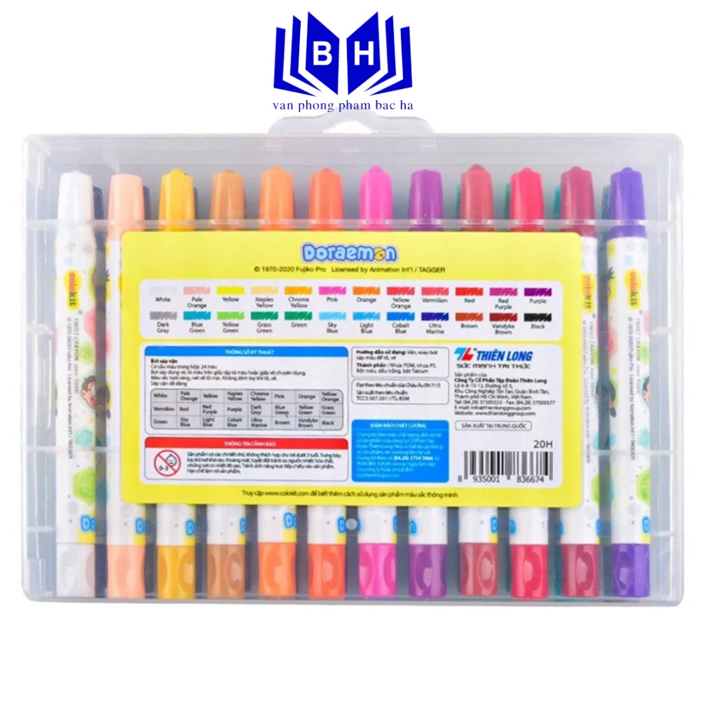 Bút Sáp Vặn Colorkit 24 Màu TCR-C009/DO
