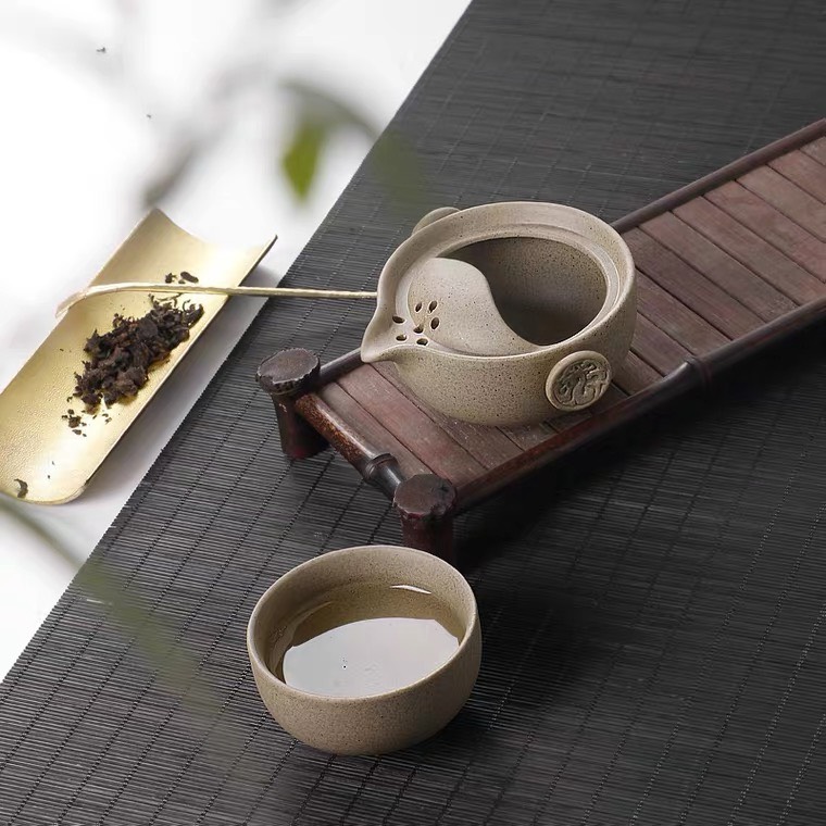 Bộ ấm trà Độc Ẩm gốm sứ tử sa màu đá cao cấp