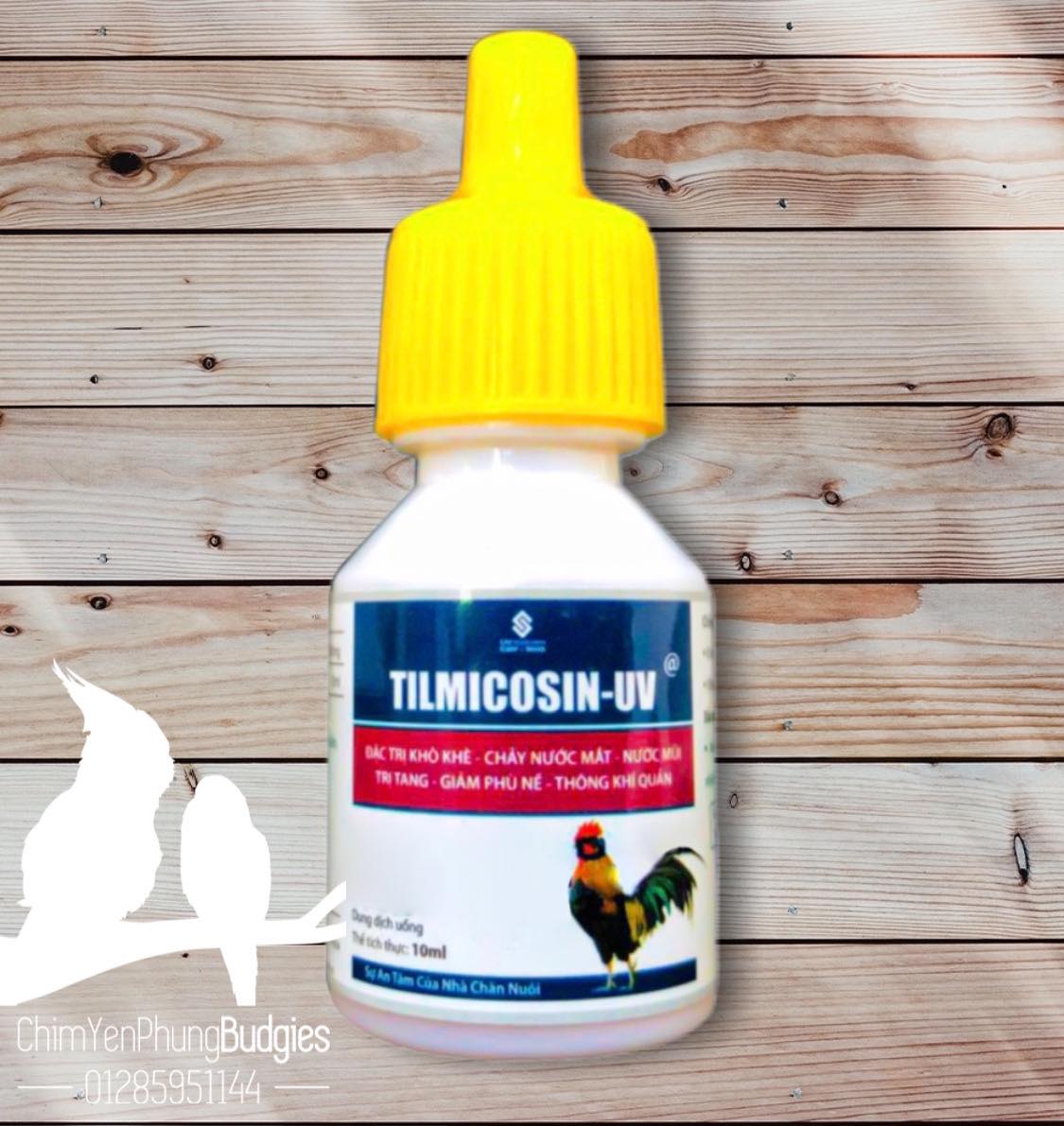 1 lọ TILMICOSIN-UV chuyên tri khò khè, chảy nước mắt, nước mũi, tri tang, giảm phù nề, thông khí quản cho vật nuôi.