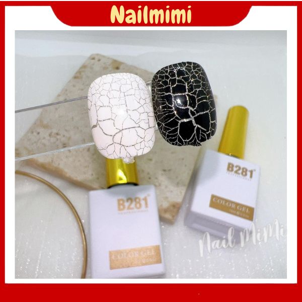 Sơn Gel Nứt B281 Cao Cấp - Sơn Nứt Trắng, Đen chai 15ml
